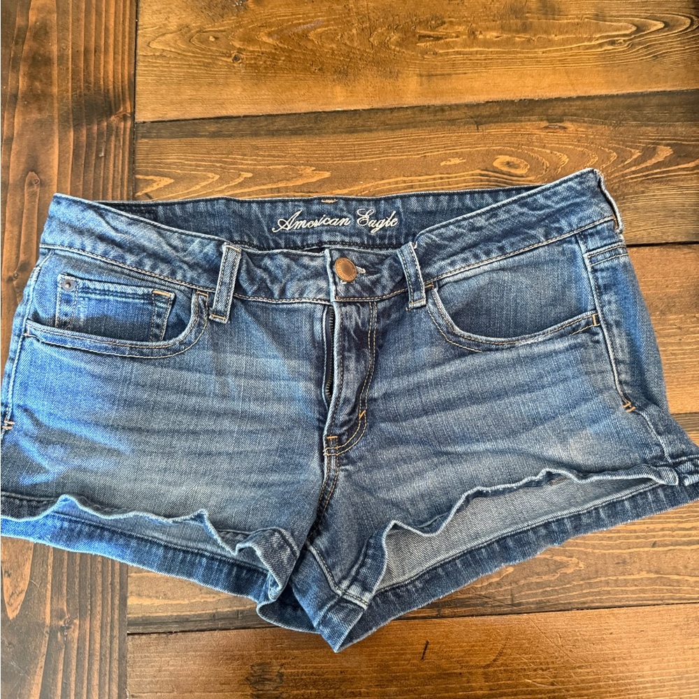 American Eagle Outfitters Blue Jean Shorts Distressed Style
